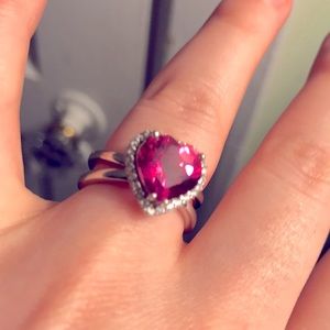 Sterling and pink topaz ring